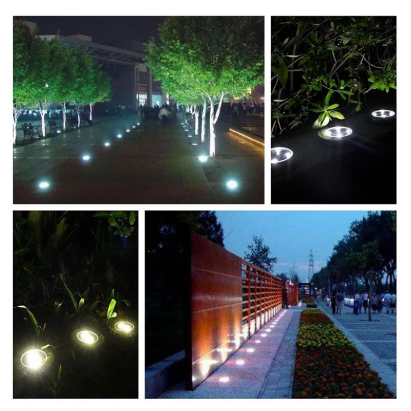 

LED Solar Lawn Lamp Solar Power Buried Light Under Ground Lamp Outdoor Path Way Garden Decking Light White Warm White