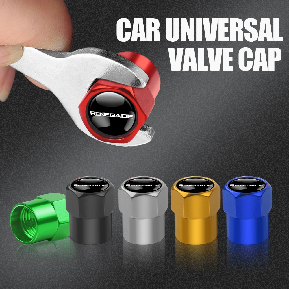 

4pcs Metal Car Wheel Tire Valve Stem Caps Covers Auto Accessories For Jeep Renegade Compass Grand Cherokee Wrangler Uaz Patriot