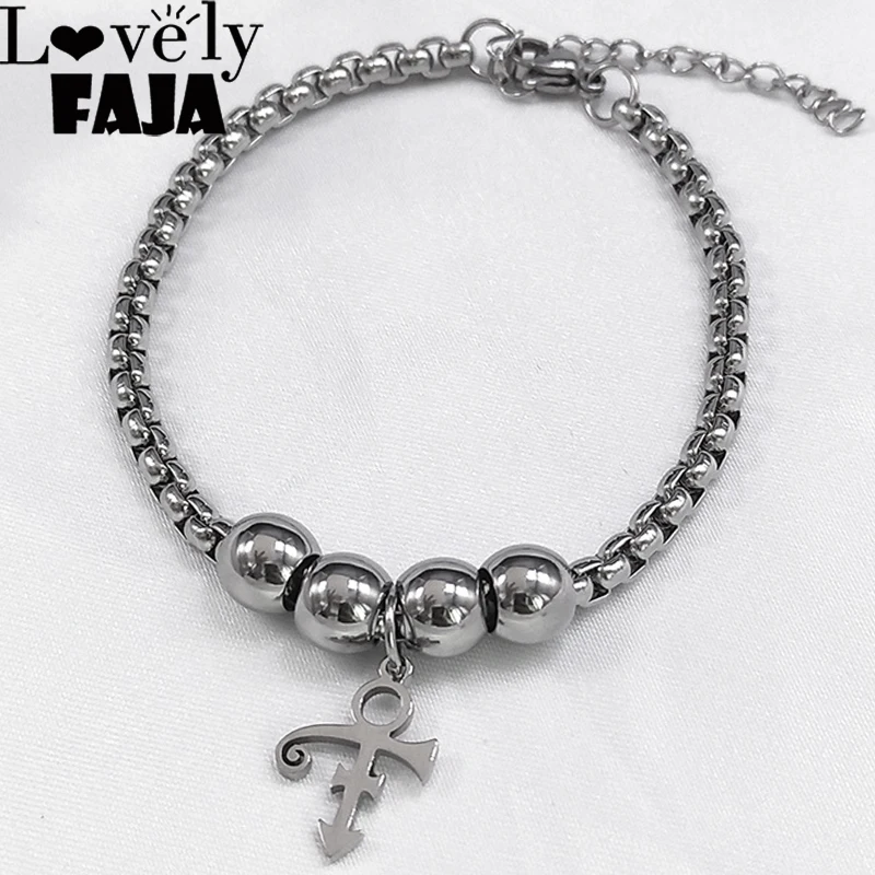 

RIP Memorial Symbol Love Logo Steampunk Stainless Steel Bracelet The Minimalism Artist Symbol Prince Bracelet Jewelry B3548S03