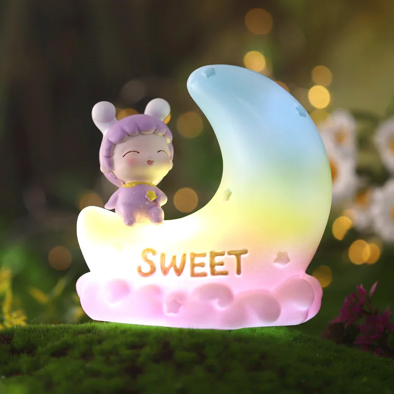 Красочные ночники в виде Луны и облака украшение для детской комнаты