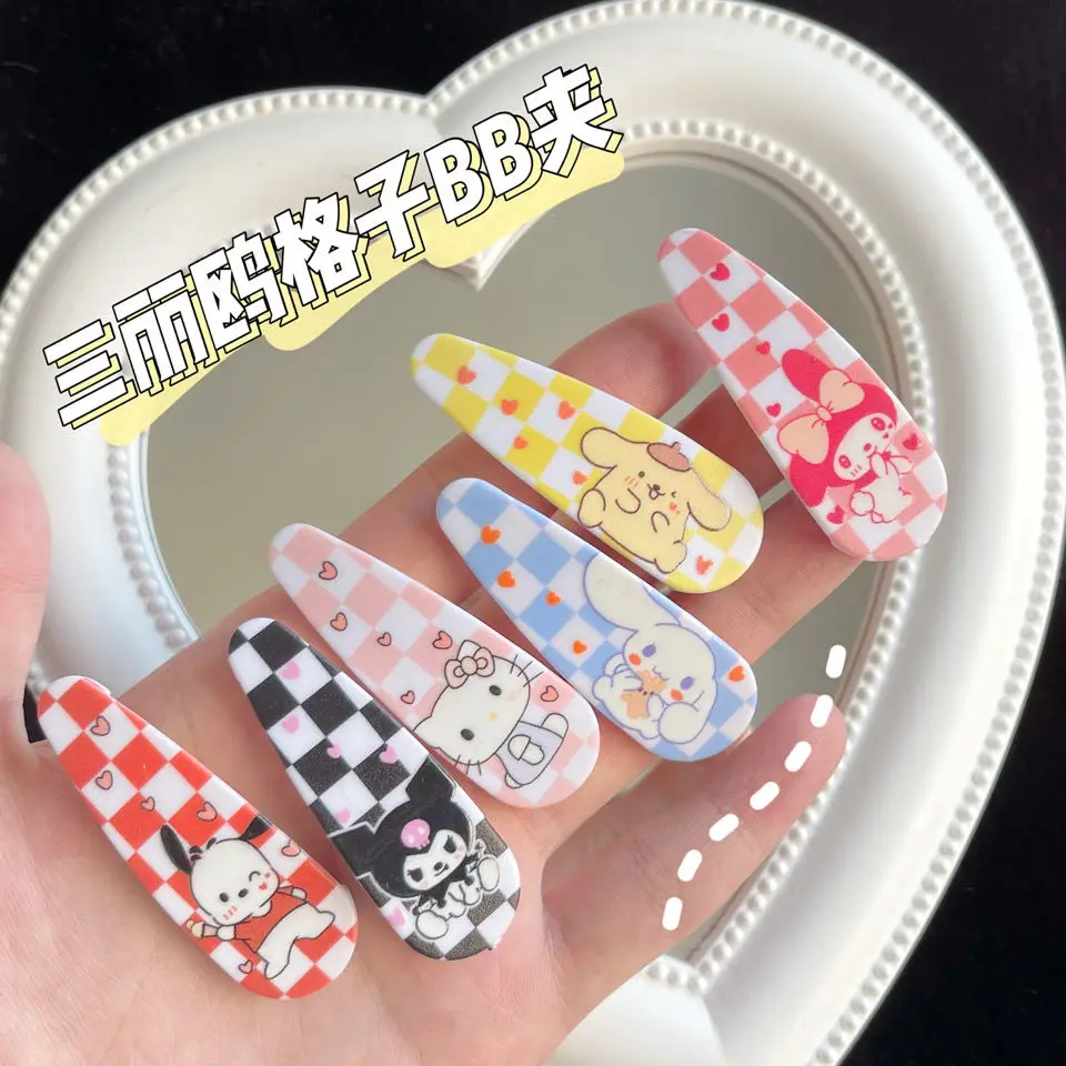 

Sanriod NEW Anime Cartoon Hello Kitty Kuromi Cinnamoroll Kawaii Hairpins Pin Cute Slid Clip BB Clip Waterdrop Shape Hairpins
