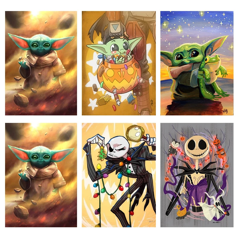 

Disney 5D Diamond Painting Cartoon Star Wars Cute Baby Yoda Embroidery Cross Stitch Art Mosaic Full Drill Home Decor Gifts Ll36