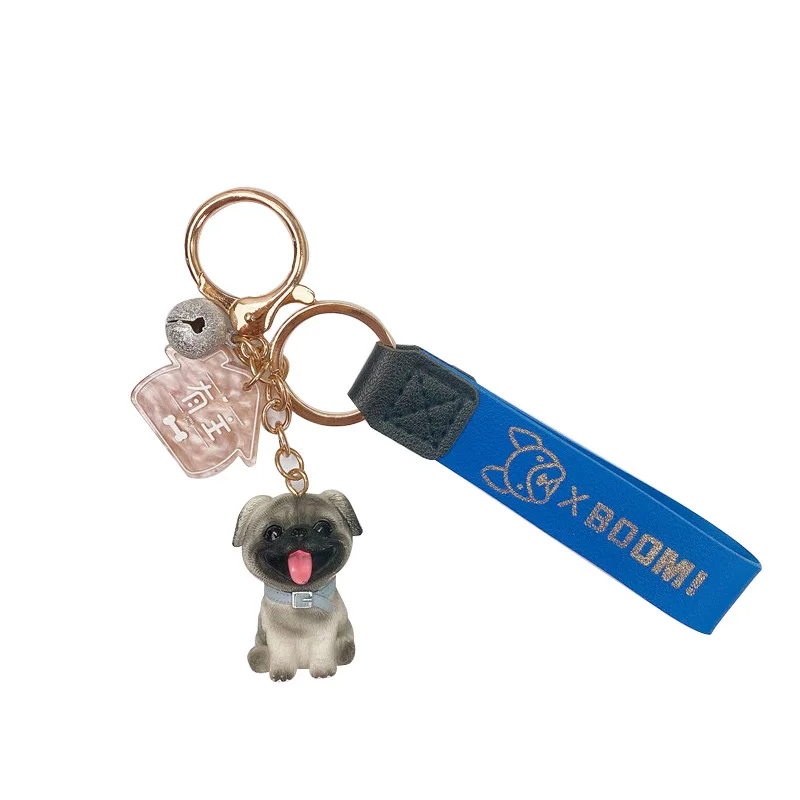 Creative Cute Teddy French Bulldog Pet Dog Keychains For Kind Hearted Women Trendy Bag Car Animal Pendants Accessories Jewelry images - 6