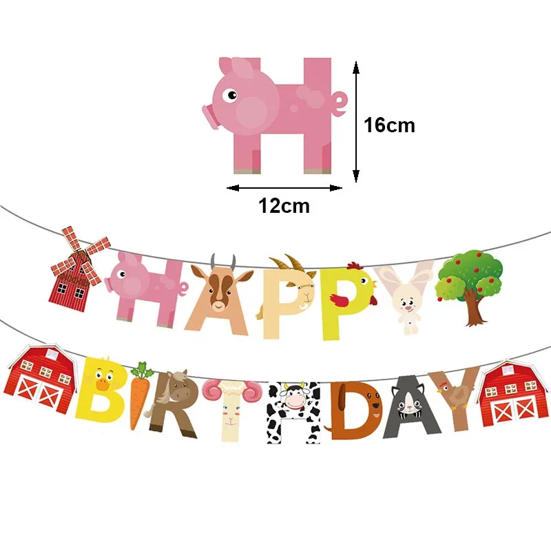 Фото Товары для дня рождения на тему сельскохозяйственных животных, шляпа, мультяшная лошадь, курица, свинья, корова, бумажные шапки, детские украшения для дня рождения №4