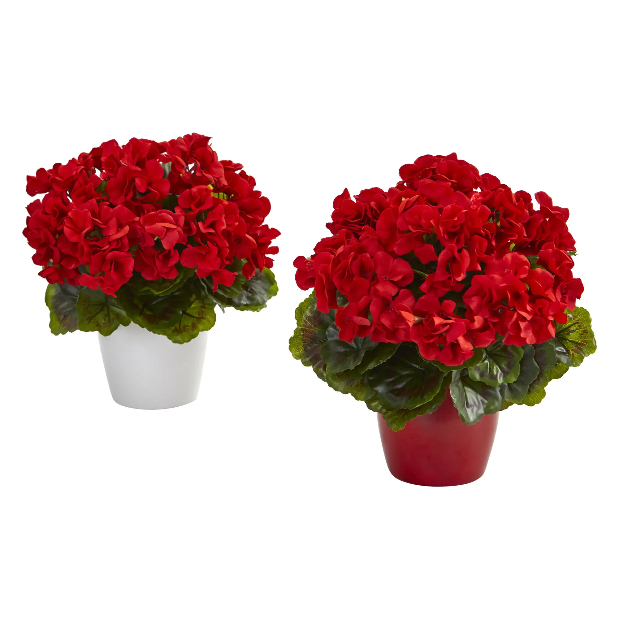 

Free Shipping Red Geranium Artificial Plant in Ceramic Vase UV Resistant (Indoor/Outdoor) (Set of 2)