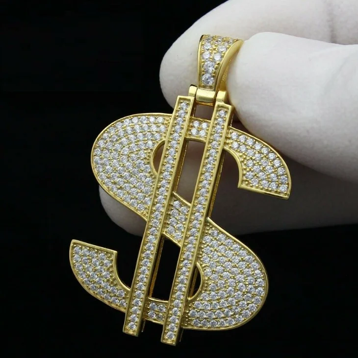 Ожерелье с кулоном в виде доллара США фианитом |