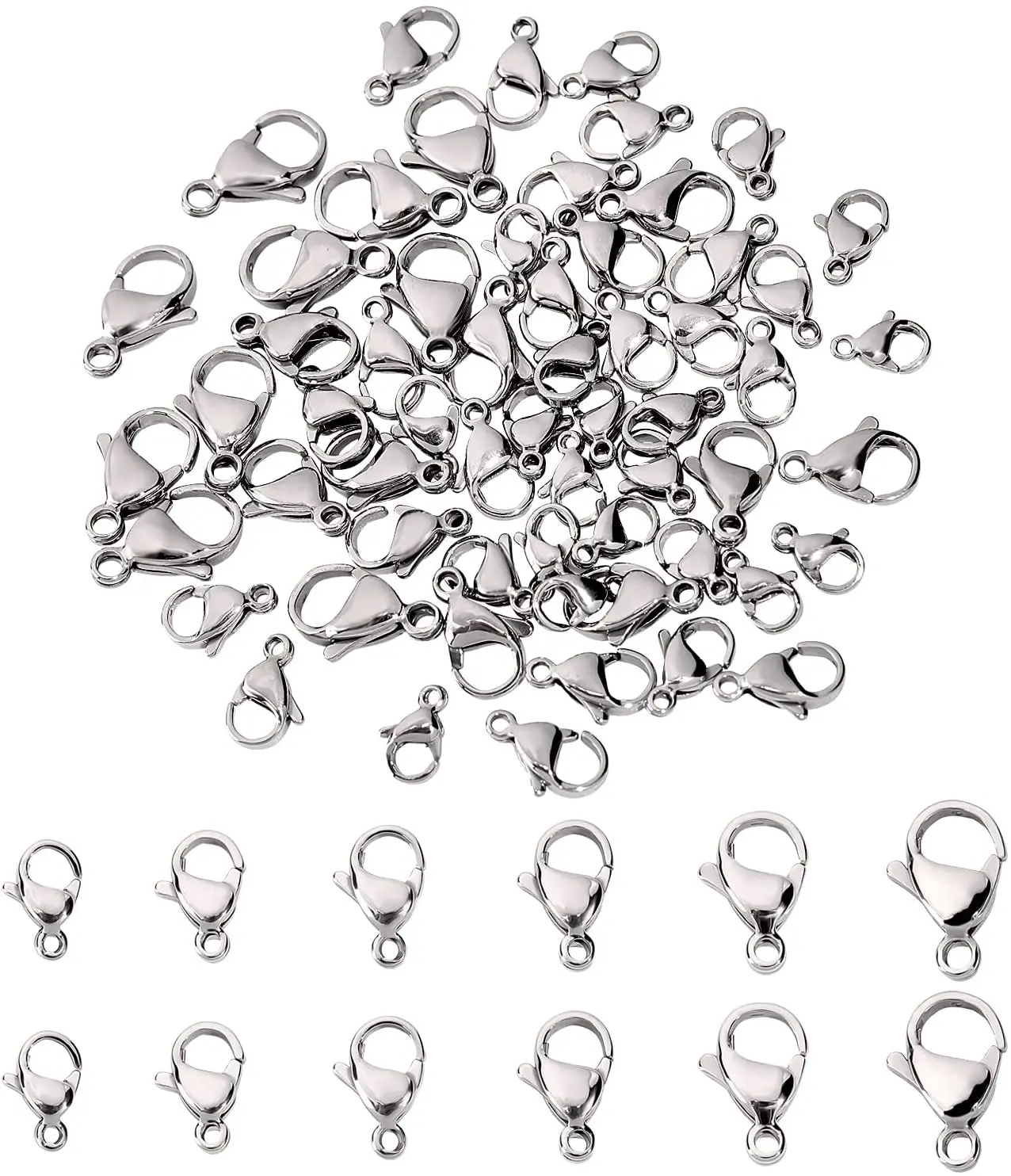 

Застежка-карабин для ювелирных изделий, 6 размеров, из нержавеющей стали 304