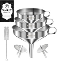 walfos 13pcs stainless steel cone funnel kitchen pour oil wine liquid hopper detachable filter wide mouth funnel kitchen tools