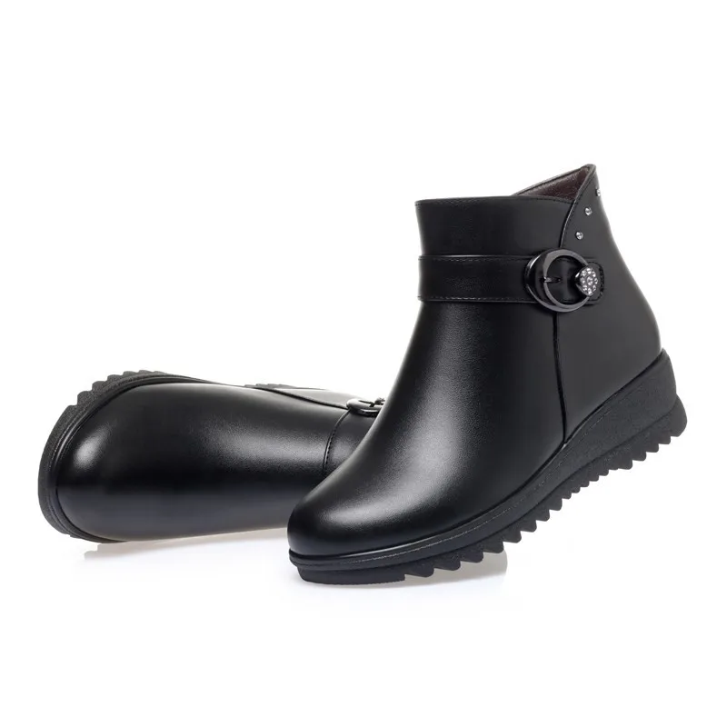 AIYUQI Women's Snow Boots Wool Warm 2023 New Flat Women Winter Boots Large Size 41 42 43 Mother Ankle Boots