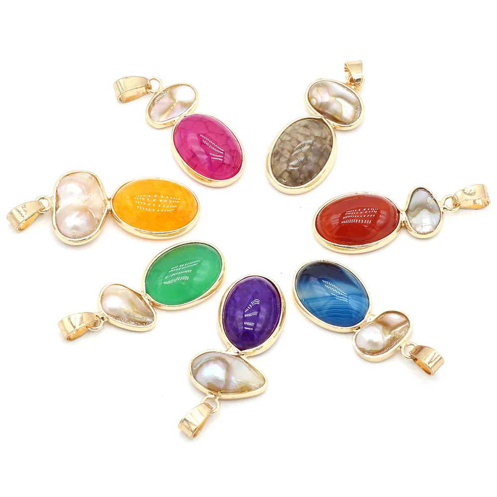 Оптовая продажа подвеска из ракушек и натурального камня агат Подвески для