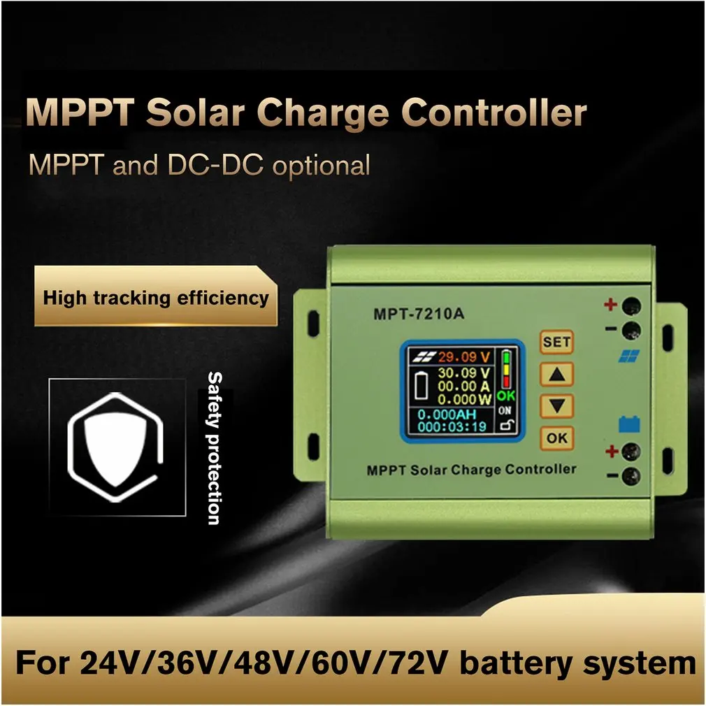 

10A MPPT Solar Charge Controller Fit For 24V 36V 48V 60V 72V Lithium Battery Bank Solar Systems Regulators LCD Display Boost