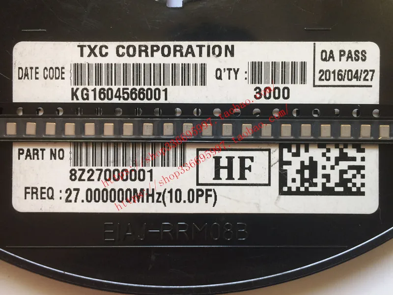 

50PCS/ 8Z27000001 2520 27MHz 10pF 10ppm TXC passive chip crystal oscillator