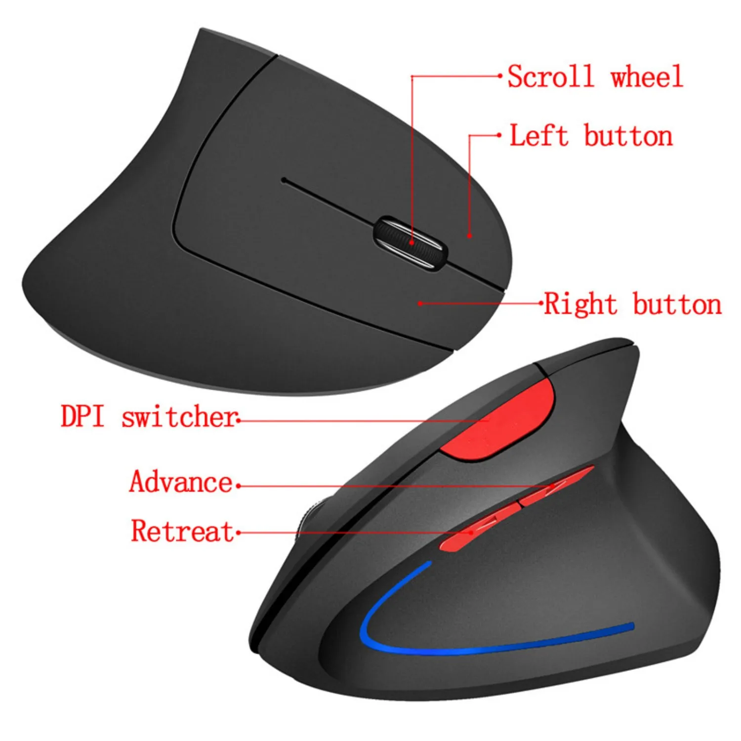 gaming wireless mouse gamer computer rechargeable mouse vertical ergonomics mause kit usb dpi magic bluetooth mice for laptop pc free global shipping