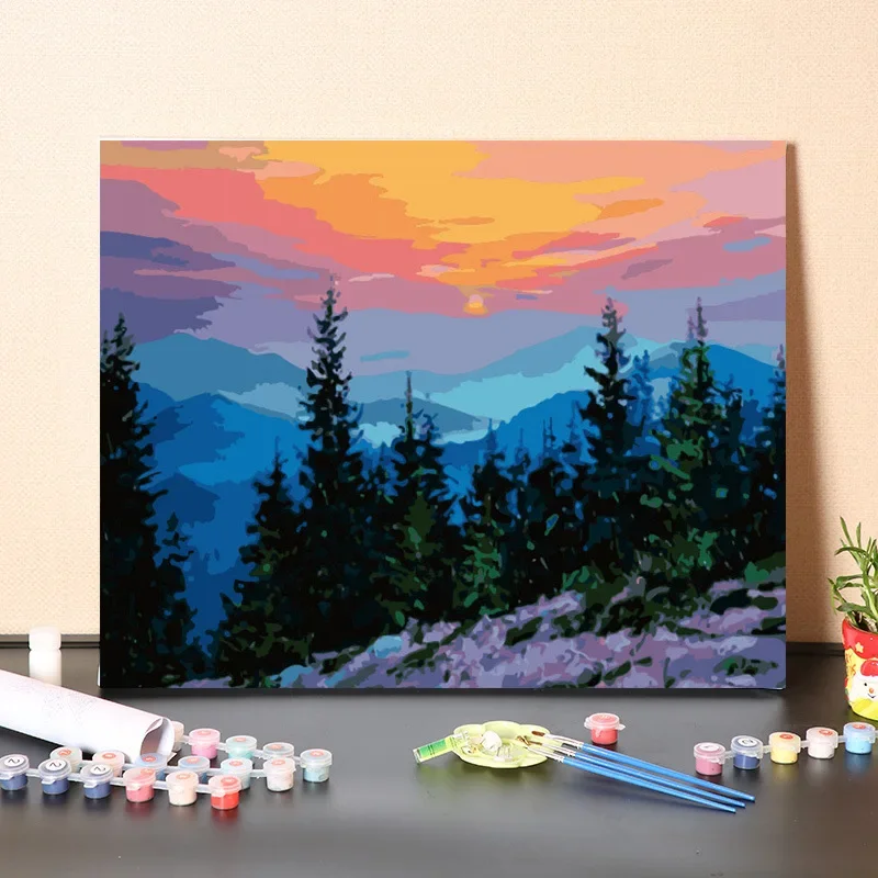 

35165330B3Digital oil painting art oil mountain art oil painting living room floor decorative painting