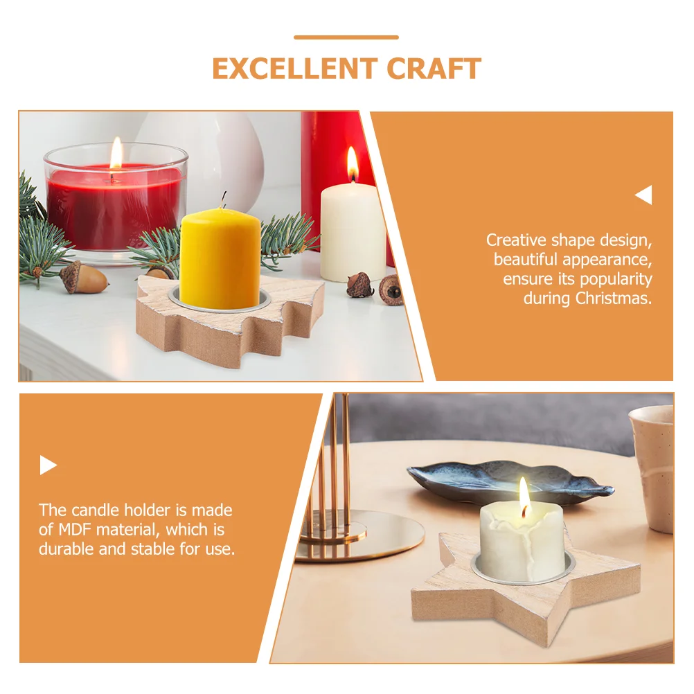 Рождественский подсвечник для чая украшение деревянные подставки чайных свечей