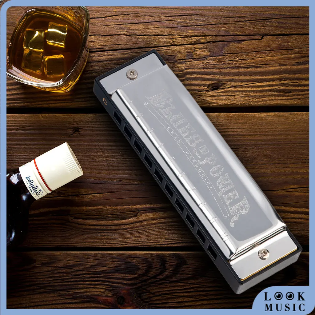 

LOOK Diatonic Blues Harmonica Key Of C 10 Holes 20 Tones Harp Mouth Organ Swan Harmonica For Blues Folk Jazz And Pop Music