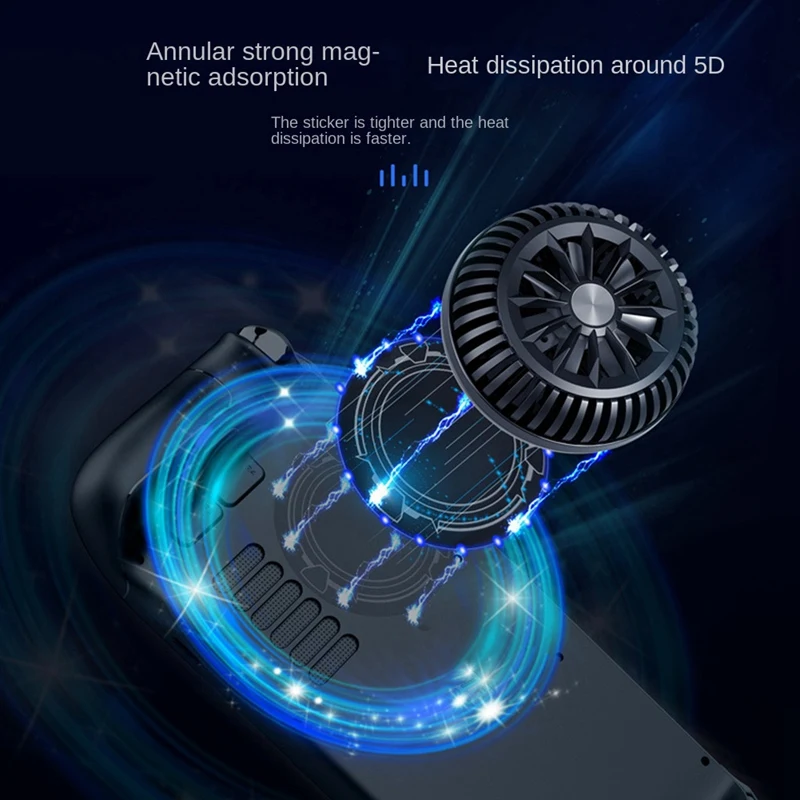 For Steam Deck Game Console Cooler Magnetic Suction Speed Cooling ROG Ally Gaming Parts