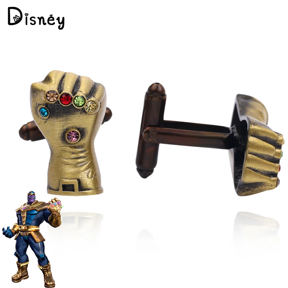 

Marvel Superhero Thanos Infinity Gauntlet Alloy Cufflink Cosplay Avengers Fashion Vintage Accessories for Fans Jewelry Gifts