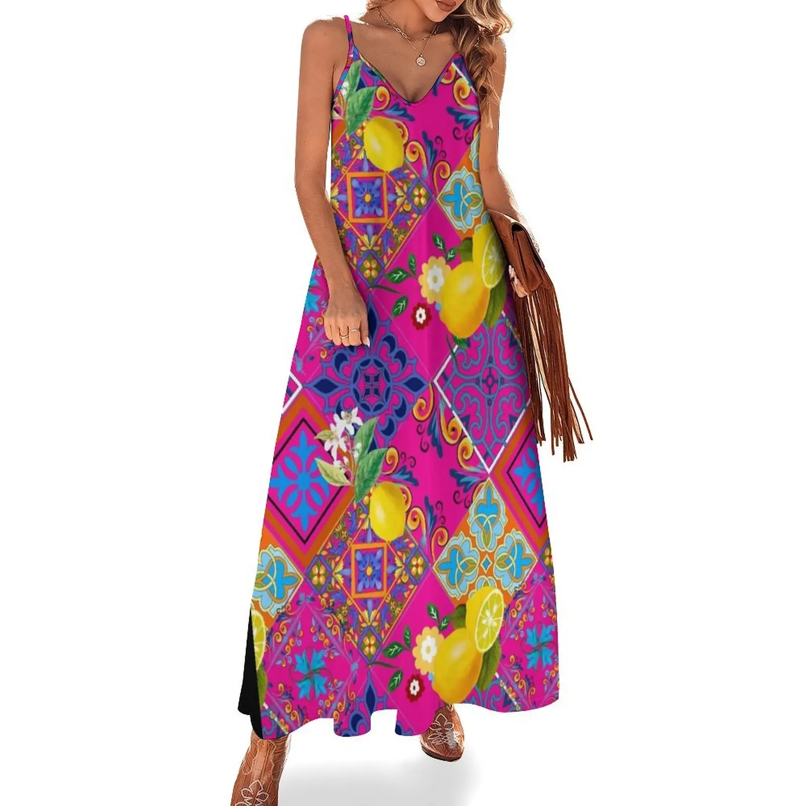 Плитка мозаика азуледжо ковдра Португальская majolica лимоны цитрусовые. Длинное