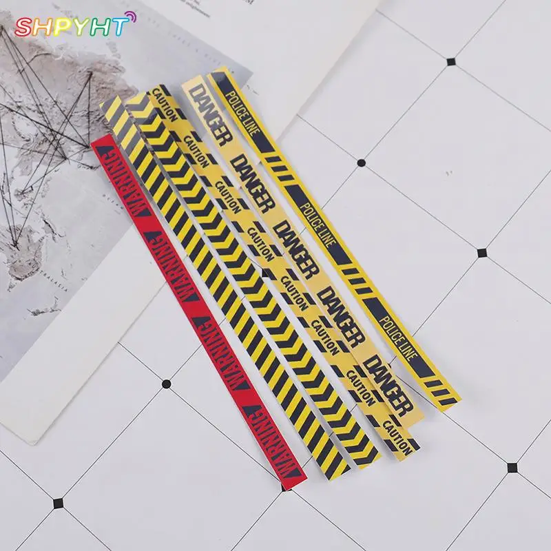 

6pcs/set 1:12 Dollhouse Miniature Danger Warning Strips Warning Line Pretend To Play Dolls Crimial Scene Decoration Accessories