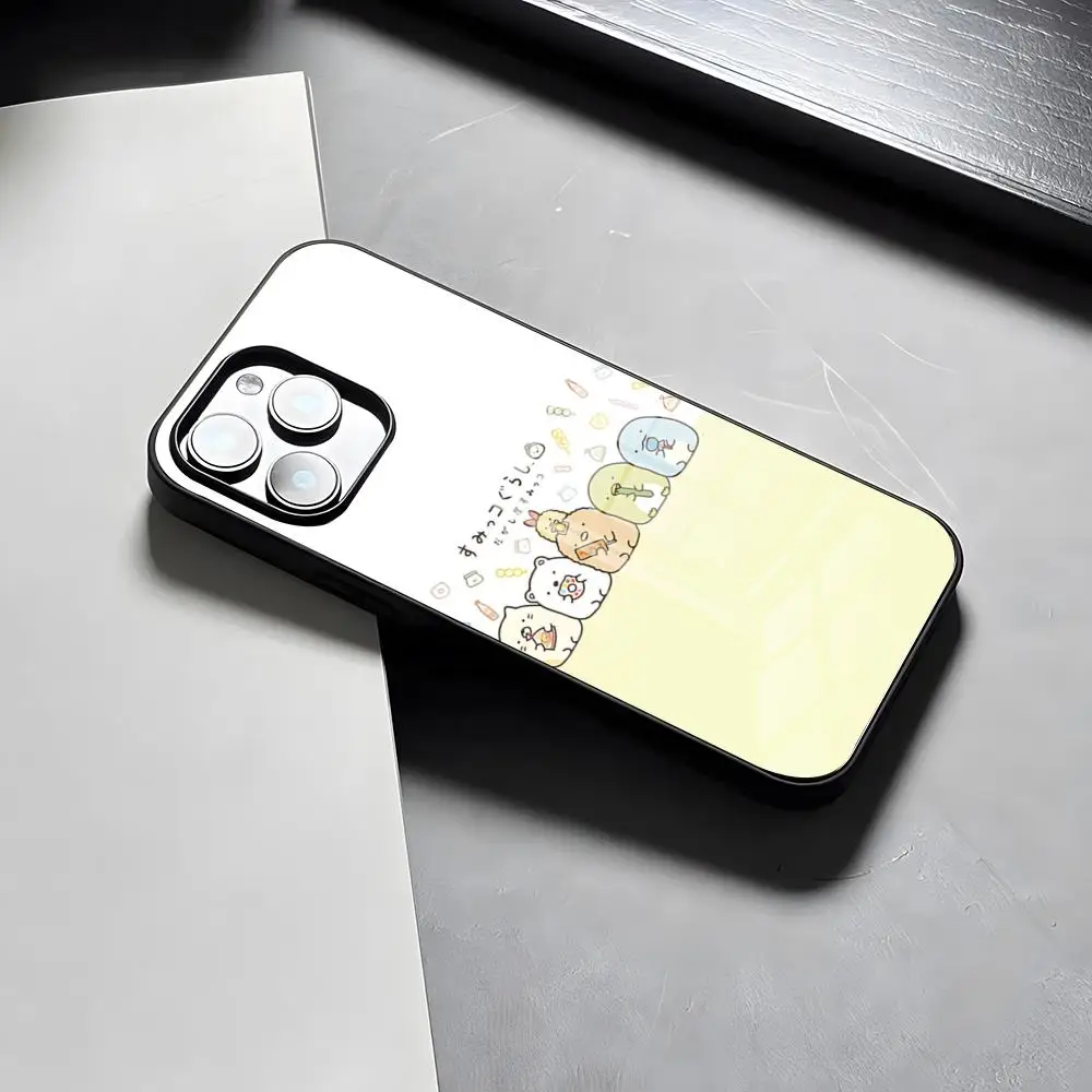 Чехол для телефона с рисунком Sumikko Gurashi для IPhone 17 Pro Max 15 Pro 16 14 Plus 12 13 Mini 11 Pro, противоударный стеклянный чехол (art.: 3920db779c352) - 3920db779c352
