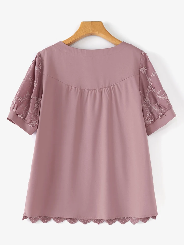 Женская Элегантная блузка с коротким рукавом и цветочным принтом ZANZEA летние