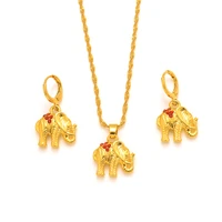 gold elephant necklace earring set women party gift dubai jewelry sets wedding bridal party gift charms girls kid jewelry