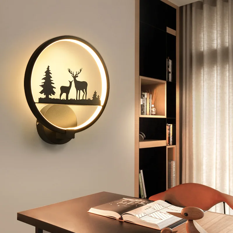 

Adjustable 20W Wall Lamp Deer In The Forest LED Wall Lights Aside Corridor Living Room Bedside Wall Light Fixtures AC 220V