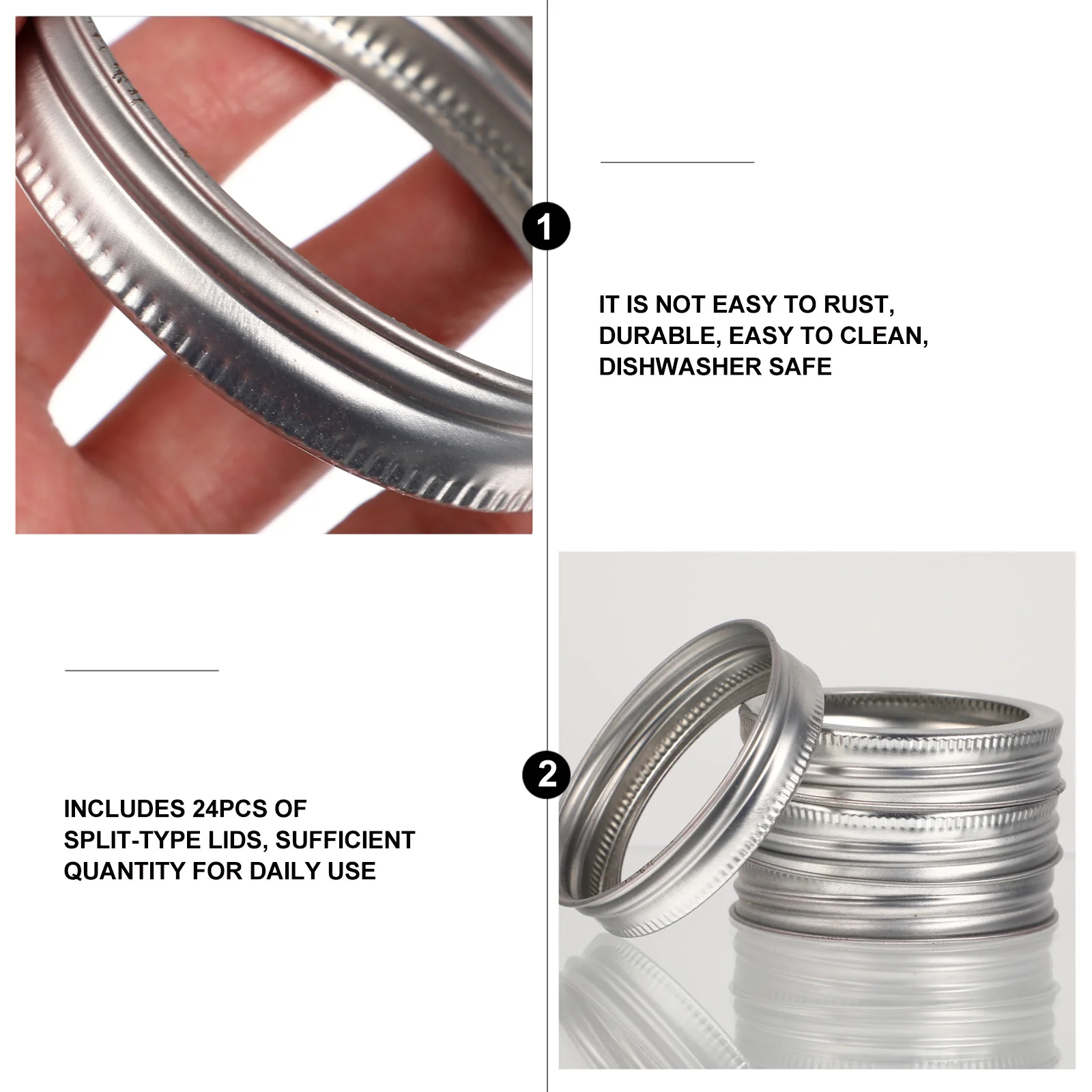 24 шт. крышки для банок Mason практичная разделенная крышка кольцевая лента