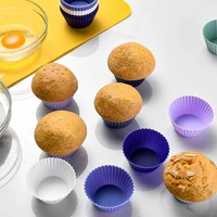 1224pc silicone baking mold muffin cup thickened bowl cake household cake mold baby auxiliary food round baking tools for cakes