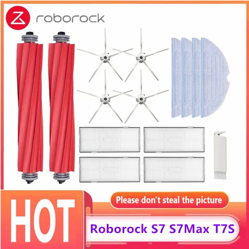 Фильтр НЕРА Xiaomi Roborock S7/S70/S7Max/T7S/T7S Plus насадка на швабру основная и боковая щетки
