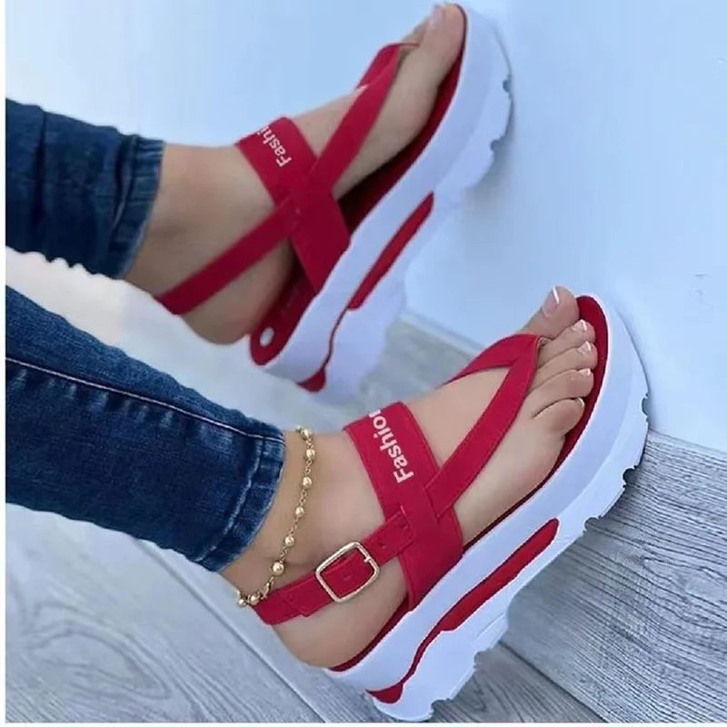 2023 NEW Sandals Women Summer Flip Flops Outdoor Casual Platform Sandals Ladies Plus Size Wedges Beach Sandalias De Las Mujeres