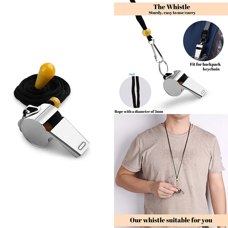 

Whistle - Whistles With Lanyard, Sports Whistles, Loud Crisp Sound Whistle Great For Coaches, Teachers, Referees