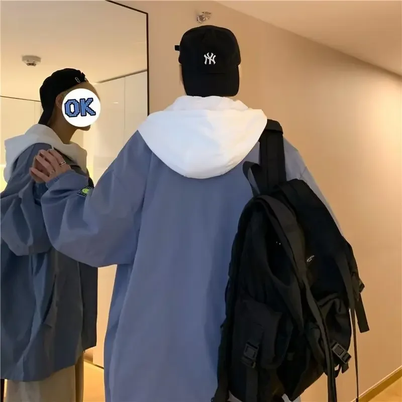 Весенне-осенняя двухсекционная иллюзорная куртка мужская модная повседневная