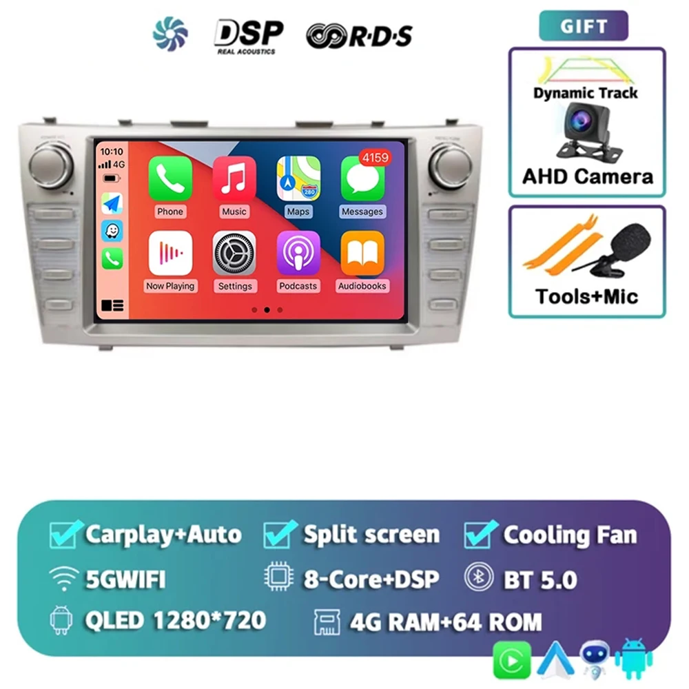 

Android 15 для Toyota Camry XV40 Aurion 2007-2011 DSP Carplay головное устройство мультимедийный плеер GPS-навигация стерео автомобильное радио WIFI