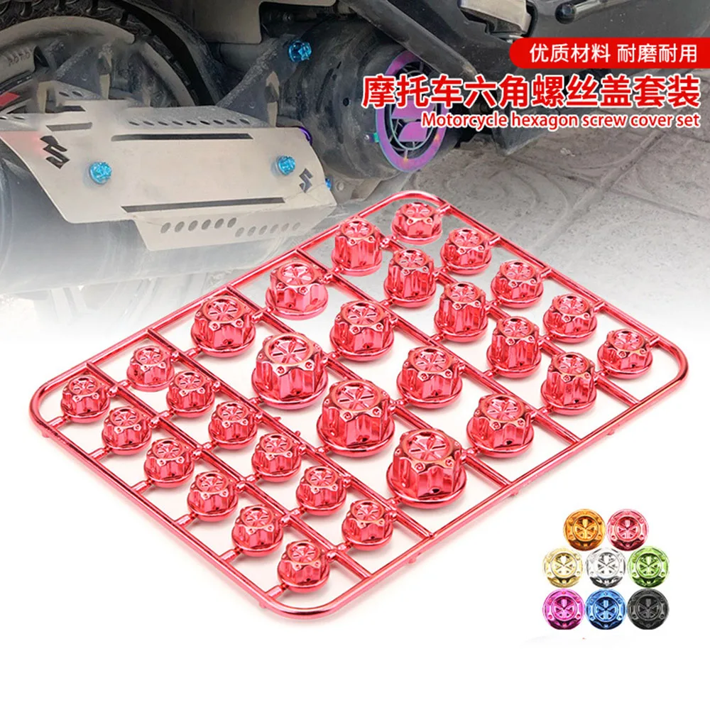 

30PCS/Set Motorcycle Body Screw Cap Nut Bolt Decorative Cover FOR HONDA CBR 600F HORNET 600 CRF 250R FOR KAWASAKI NINJA 400 FZ6