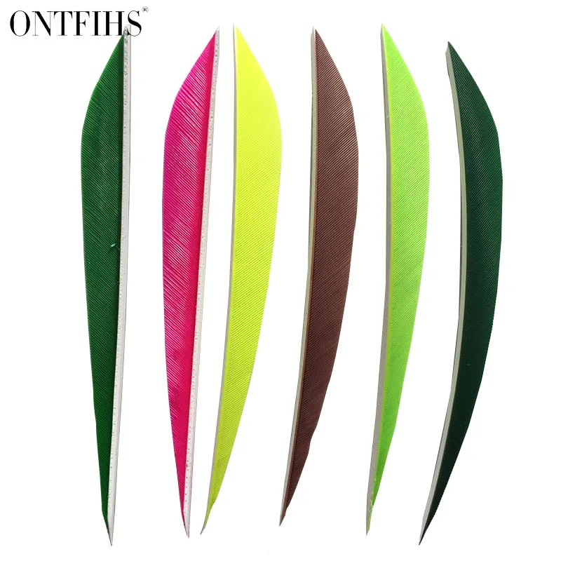 50 Pcs/Lot ONTFIHS 5 Inch Archery Fletches Arrow Feathers Turkey Vanes Fletching Arrow Accessories Natural Feather -- Liu Ye