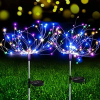solar lawn fireworks lights 90 120 led decorative lights garden park outdoor lawn colorful dandelion fireworks copper wire lamp
