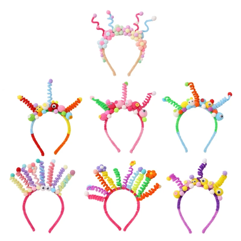 

Novelty Colorful Twist Stick Hair Hoop Cartoon Atmosphere Headband Decorative Hair Accessories for Birthday Party