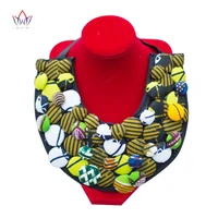2022 hot sale handmade ankara button bib necklace african print button bib african print fabrics necklaces for women wya053