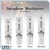 silver sax saxophone mouthpiece 56789 w cap ligatures comfortable design suitable for novice or professional saxophonists