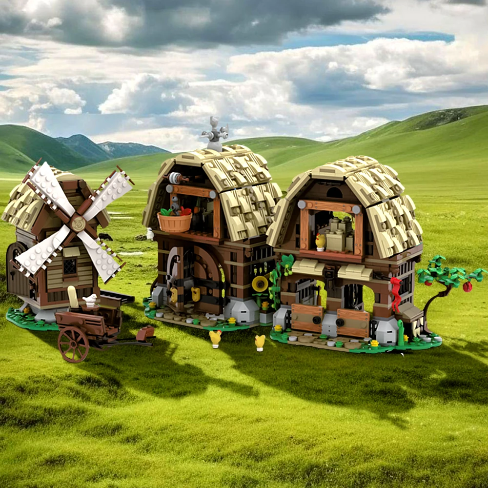 Модель средневекового замка MOC 3739 строительные блоки 21325 ремейк мельницы деревни