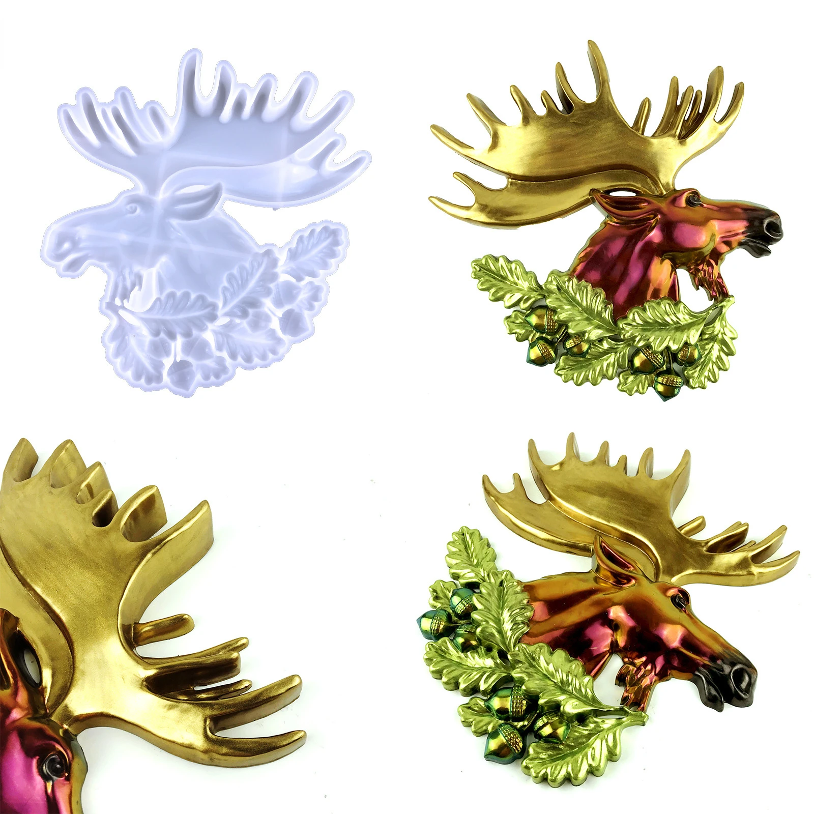 Олень настенный висячий форма из эпоксидной смолы для самостоятельного изготовления кристальной рождественской звезды силиконовая украшение.