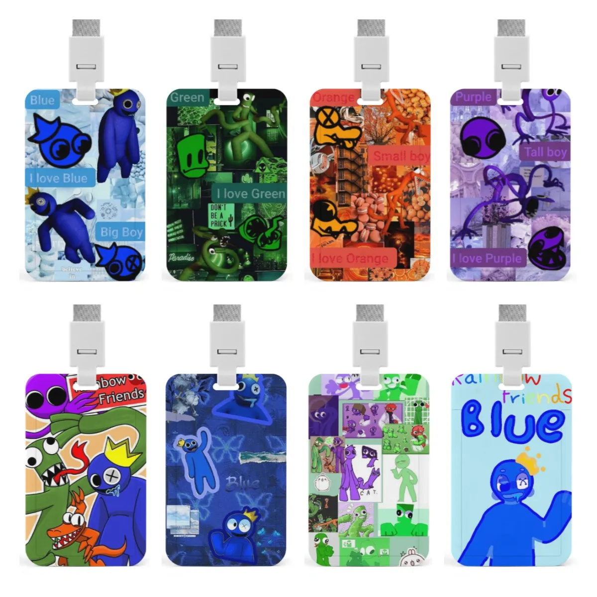

Hot Game Rainbow Friends Fanart Lanyard Keychain with ID Card Badge Holder