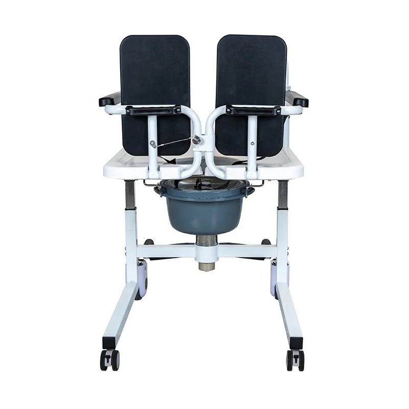 

Hot selling elderly lift patient transfer hydraulic chair with commode