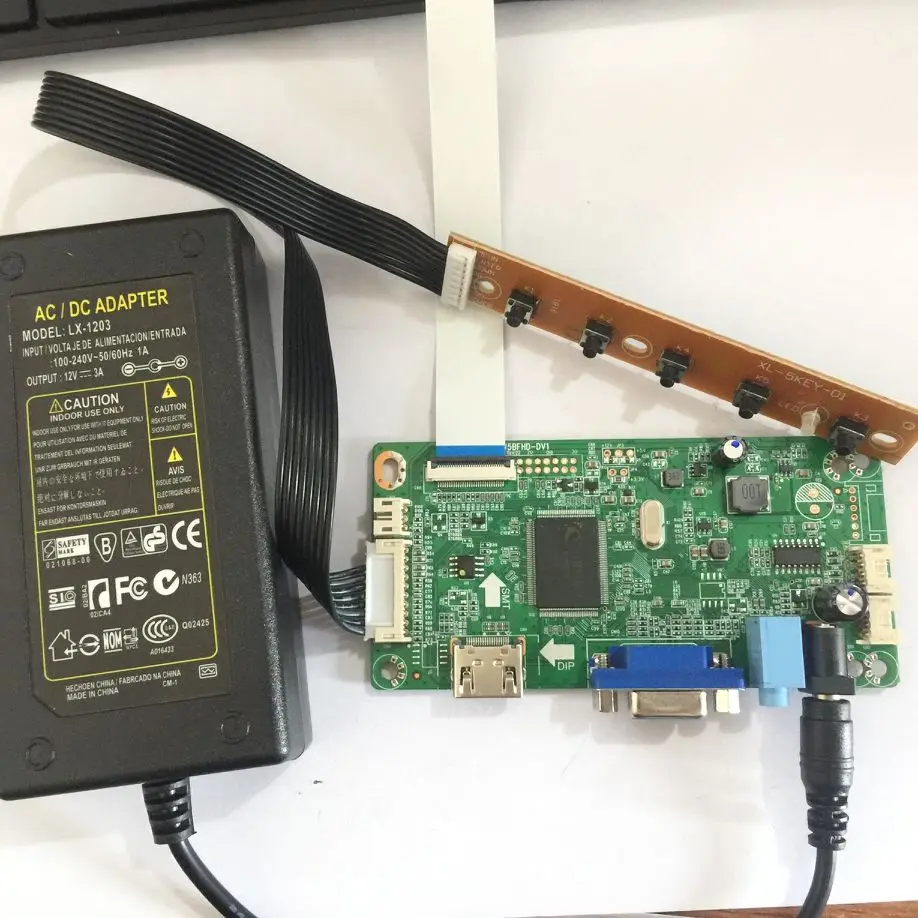 Фото Плата драйвера с HDMI / VGA на EDP HD ЖК-дисплей 10,1-17,3 дюйма универсальная материнская плата 1080p 30Pin eDP управления B156HTN03.8 DIY дисплей №1