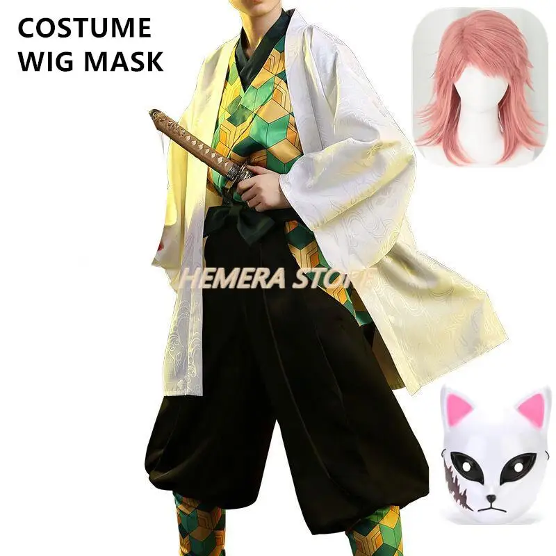 

Anime Demon Slayer Sabito Kimetsu No Yaiba Cosplay Costumes Japanese Kimono Anime Set Halloween Anime Exhibition Party Costumes