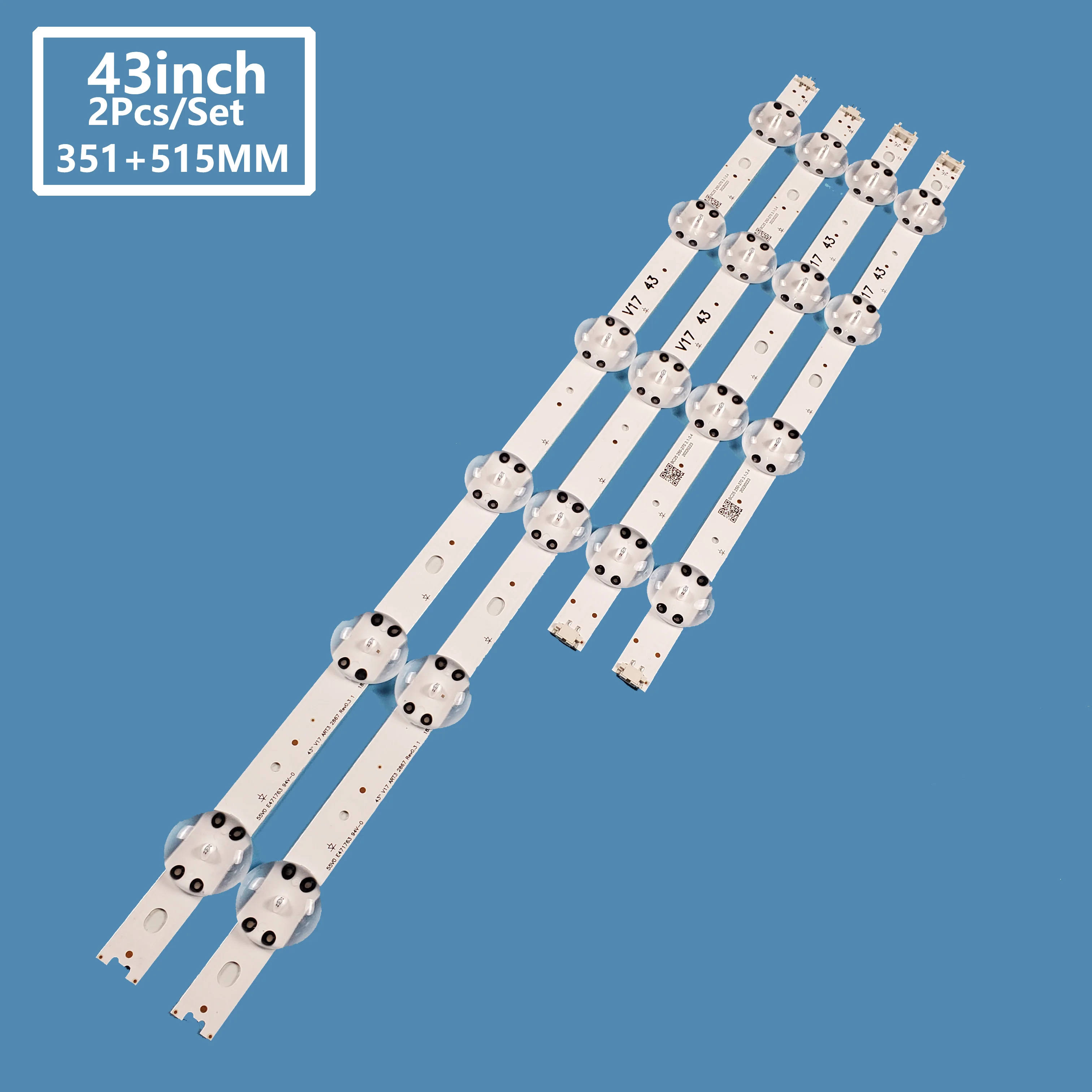 

2PCS/Set V17 43 R1/L1 LED Strip For TV Backlight 49uj 49uj6510 49UJ670V backlight led tv TO repair