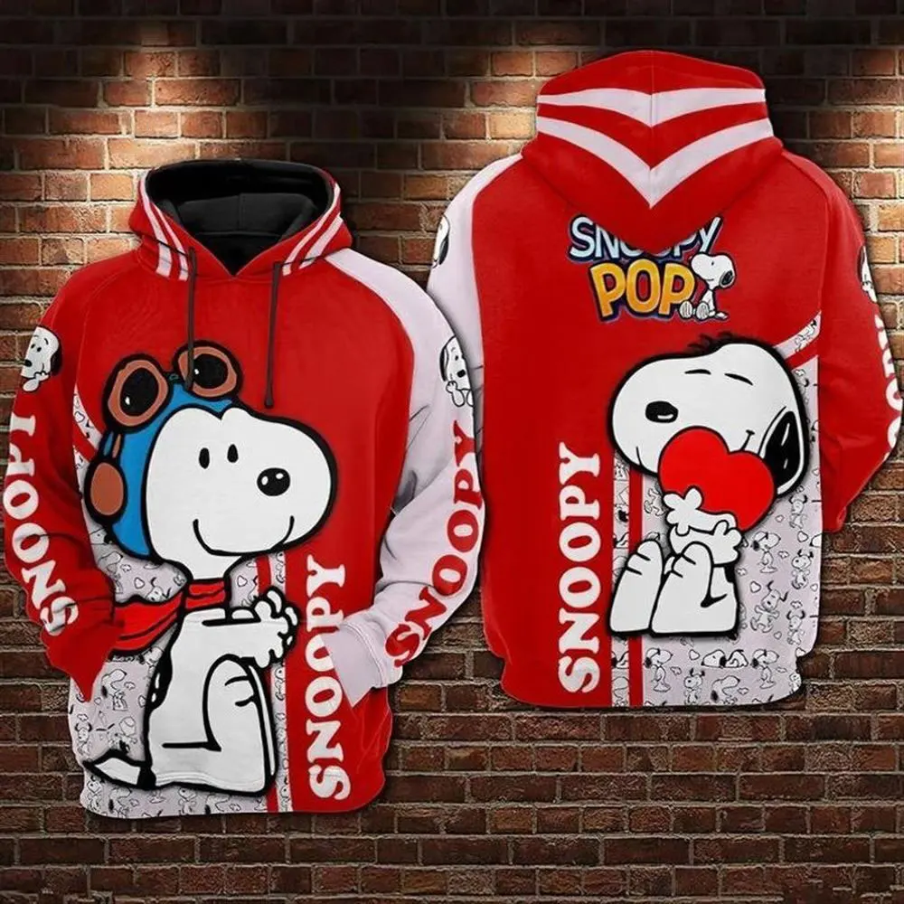 Новинка 2024 весна и осень 3D печать арахис Снупи толстовка для пар детский улицы