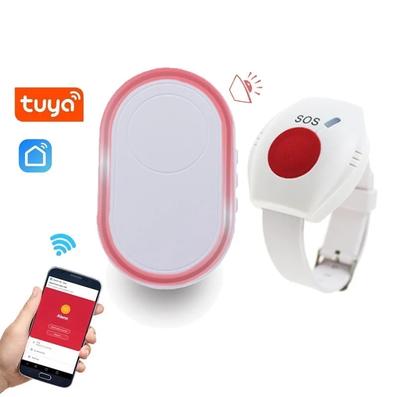 

Новая кнопка тревоги с Wi-Fi для пожилых людей, радиочастота 433 МГц, телефон для экстренных ситуаций, беспроводные Часы, звонки для пожилых люд...